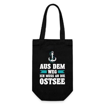 Ostsee Moin Meer See Urlaub Norden Anker Geschenk - Geschenkbeutel für Flaschen - Schwarz - Vorne