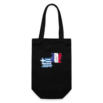 Grèce France Vintage Drapeau Grec - Sac à bouteille - noir - Devant