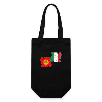 Kyrgyzstan Italy Flag Italian Kyrgyz - Gift Bag for Bottles - black - Front