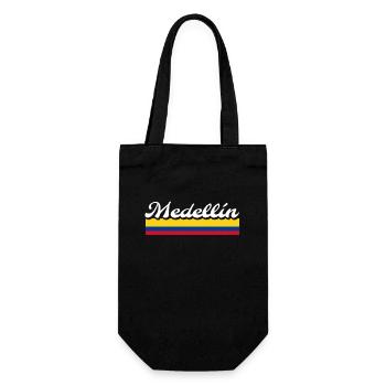 Medellin Kolumbien Kolumbianische Flagge - Geschenkbeutel für Flaschen - Schwarz - Vorne