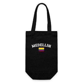 Medellin Vintage Kolumbien Kolumbianische Flagge - Geschenkbeutel für Flaschen - Schwarz - Vorne