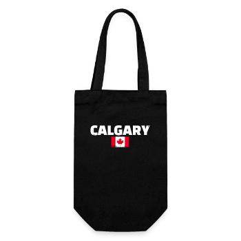 Calgary Vintage Kanada Kanadische Flagge Kanadier - Geschenkbeutel für Flaschen - Schwarz - Vorne