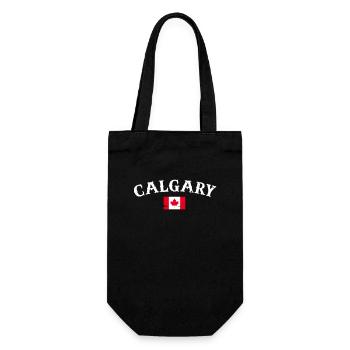 Calgary Vintage Kanada Kanadische Flagge Kanadier - Geschenkbeutel für Flaschen - Schwarz - Vorne