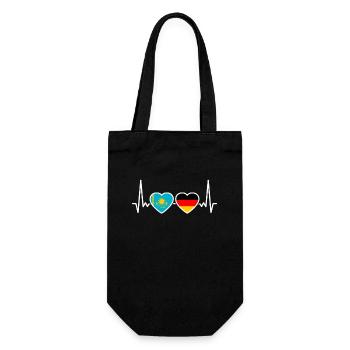 Kazakhstan Allemagne Heartbeat Flag Kazakh - Sac à bouteille - noir - Devant