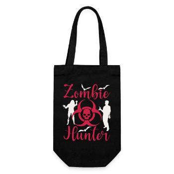 Zombie Hunter Halloween Zombie Jäger - Geschenkbeutel für Flaschen - Schwarz - Vorne