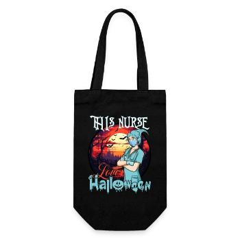 Nurse Halloween Love Saying - Gift Bag for Bottles - black - Front
