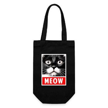MEOW Meow Mignon Visage de chat - Sac à bouteille - noir - Devant
