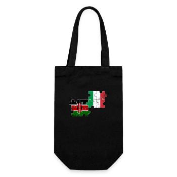 Kenia Italien Vintage Flagge Italienisch Kenianer - Geschenkbeutel für Flaschen - Schwarz - Vorne
