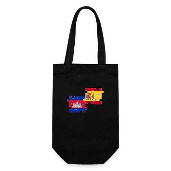 Kambodscha Spanien Flagge Spanisch Kambodschaner - Geschenkbeutel für Flaschen - Schwarz - Vorne