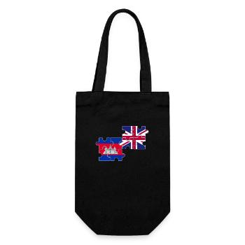 Kambodscha UK Flagge Britisch Kambodschaner - Geschenkbeutel für Flaschen - Schwarz - Vorne