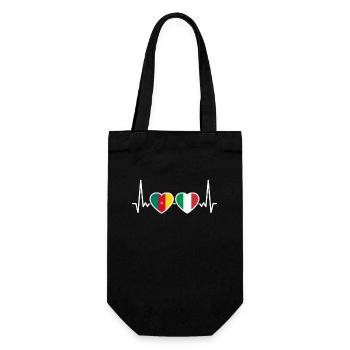 Cameroun Italie Heartbeat Flag Camerounais - Sac à bouteille - noir - Devant