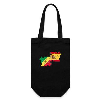 Republik Kongo Spanien Flagge Spanisch Kongolese - Geschenkbeutel für Flaschen - Schwarz - Vorne