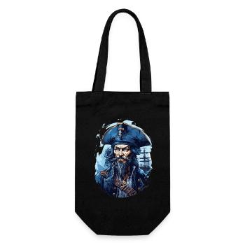 Pirat Totenkopf Jolly Roger Kostüm Geschenk - Geschenkbeutel für Flaschen - Schwarz - Vorne