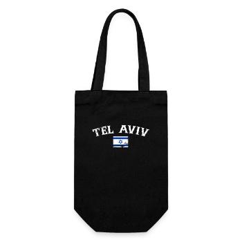 Tel Aviv Vintage Israel Israelische Flagge Israeli - Geschenkbeutel für Flaschen - Schwarz - Vorne