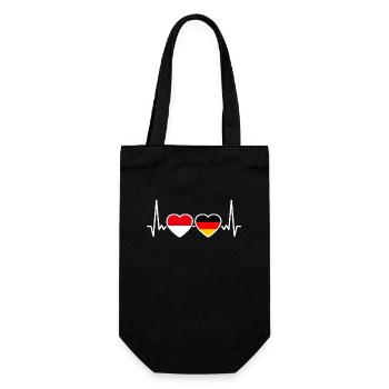 Indonesia Germany Heartbeat Flag - Gift Bag for Bottles - black - Front