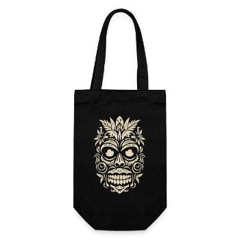 Tribal Tiki Maori Retro Polynesian Mask - Gift Bag for Bottles - black - Front