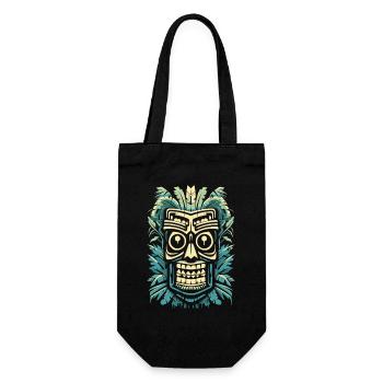 Polynesian Tribal Tiki Maori Retro Mask - Gift Bag for Bottles - black - Front