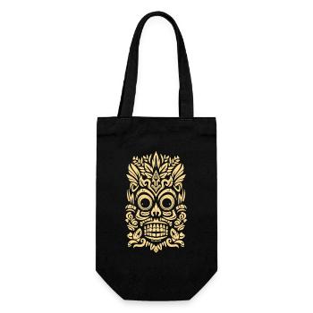 Masque rétro tribal polynésien Tiki Maori - Sac à bouteille - noir - Devant