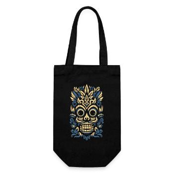 Masque rétro tribal polynésien Tiki Maori - Sac à bouteille - noir - Devant