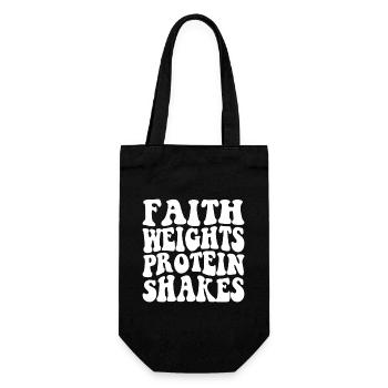 Faith Weights Protein Shakes - Geschenkbeutel für Flaschen - Schwarz - Vorne