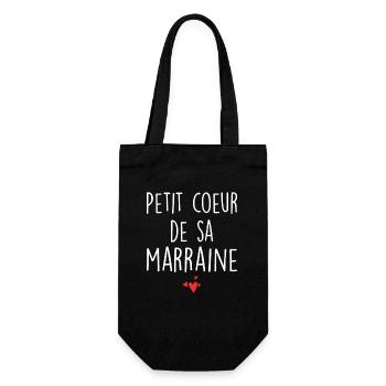 Petit Coeur De Sa Marraine - Humour Marraine - Sac à bouteille - noir - Devant