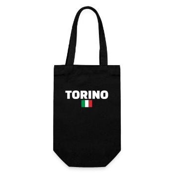 Torino Italien Italienische Flagge Italiener - Geschenkbeutel für Flaschen - Schwarz - Vorne