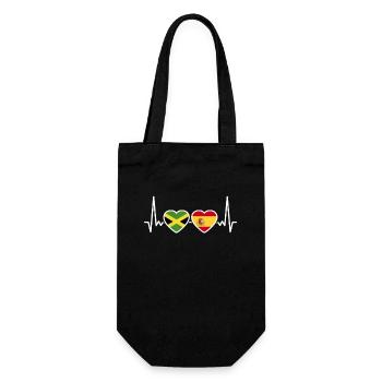 Jamaïque Espagne Heartbeat Flag Jamaïcain - Sac à bouteille - noir - Devant