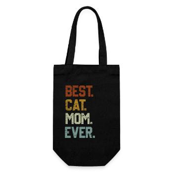 Beste Katzenmama Best Cat Mom Ever Katzenmotiv - Geschenkbeutel für Flaschen - Schwarz - Vorne