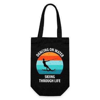 Water skis, water skis, water skiers - Gift Bag for Bottles - black - Front