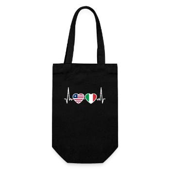 Liberia Italy Heartbeat Flag Liberians - Gift Bag for Bottles - black - Front
