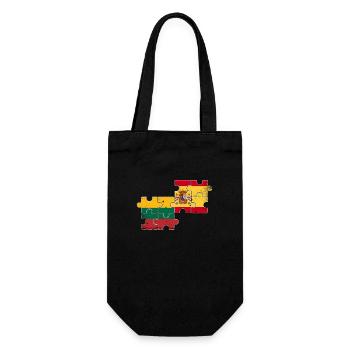 Litauen Spanien Vintage Flagge Spanisch Litauer - Geschenkbeutel für Flaschen - Schwarz - Vorne