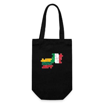 Litauen Italien Flagge Italienisch Litauer - Geschenkbeutel für Flaschen - Schwarz - Vorne