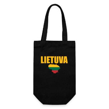 Lietuva Map Lithuania Lithuanian Flag Lithuanians - Gift Bag for Bottles - black - Front