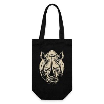 Rhino Africa Animal Motif Wildlife Animal Safari - Gift Bag for Bottles - black - Front