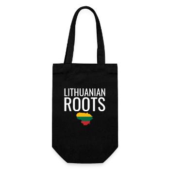 Lithuanian Roots Map Lithuania Lithuanian Flag - Gift Bag for Bottles - black - Front