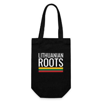 Lithuanian Roots Lithuania Lithuanian Flag Lithuanian - Gift Bag for Bottles - black - Front