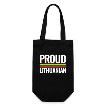 Proud Lithuanian Litauen Litauische Flagge Litauer - Geschenkbeutel für Flaschen - Schwarz - Vorne