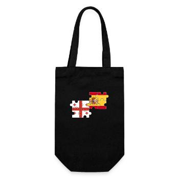 Georgien Spanien Flagge Spanisch Georgier - Geschenkbeutel für Flaschen - Schwarz - Vorne
