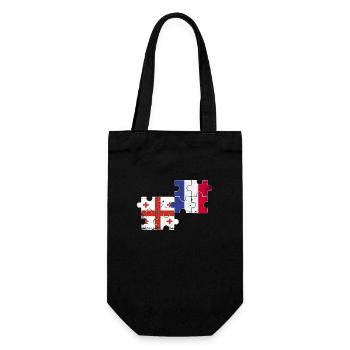 Géorgie France Vintage Heartbeat Flag - Sac à bouteille - noir - Devant