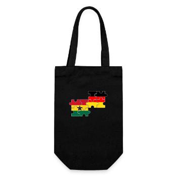 Ghana Deutschland Flagge Deutsch Ghanaer - Geschenkbeutel für Flaschen - Schwarz - Vorne