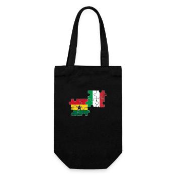 Ghana Italien Vintage Flagge Italienisch Ghanaer - Geschenkbeutel für Flaschen - Schwarz - Vorne