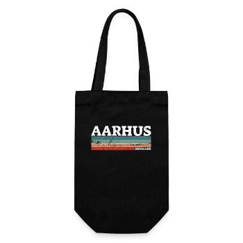 Aarhus Denmark Vintage Danish Retro Dane - Gift Bag for Bottles - black - Front