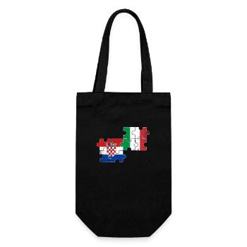 Croatia Italy Vintage Flag Italian Croatian - Gift Bag for Bottles - black - Front
