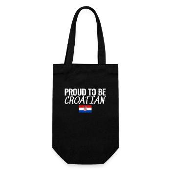 Proud To Be Croatian Vintage Croatia Flag - Gift Bag for Bottles - black - Front