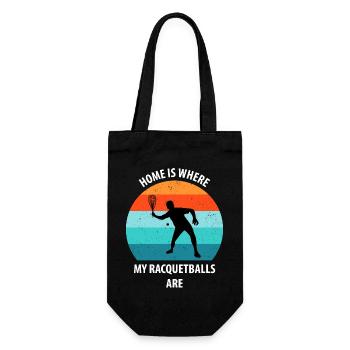 Racqueetball - Geschenkbeutel für Flaschen - Schwarz - Vorne