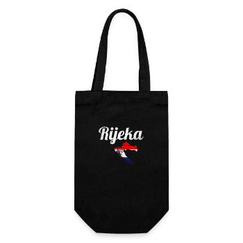 Rijeka Vintage Map Croatia Croatian Flag - Gift Bag for Bottles - black - Front
