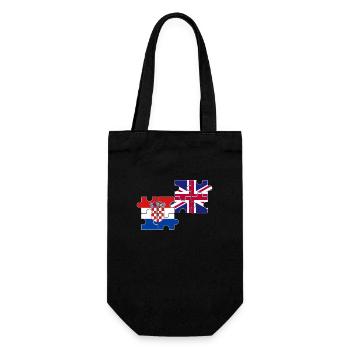 Kroatien UK Flagge Britisch Kroatisch - Geschenkbeutel für Flaschen - Schwarz - Vorne