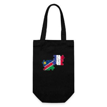 Namibia Frankreich Vintage Flagge Namibier - Geschenkbeutel für Flaschen - Schwarz - Vorne