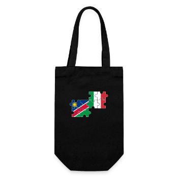 Namibia Italien Flagge Italienisch Namibier - Geschenkbeutel für Flaschen - Schwarz - Vorne
