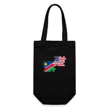 Namibia USA Flagge Amerikanisch Namibisch - Geschenkbeutel für Flaschen - Schwarz - Vorne